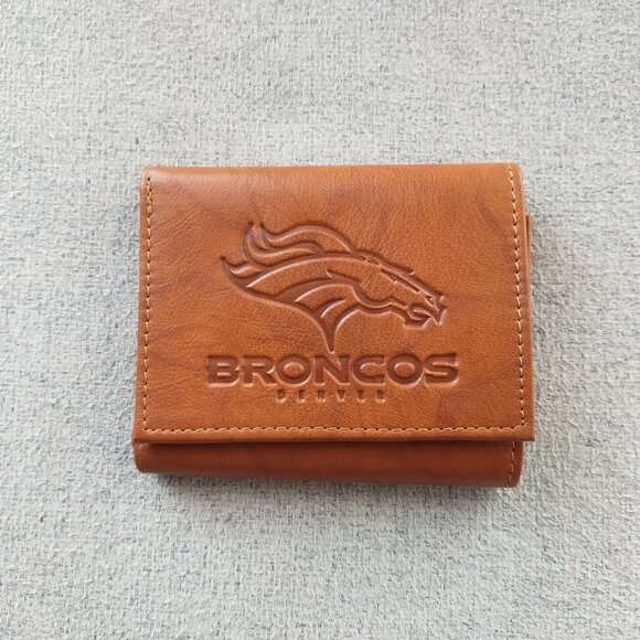 Denver Broncos Football Genuine Leather Wallet - Picture 1 of 5